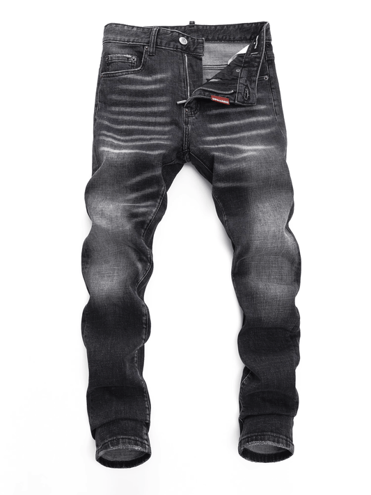 Smoky Gray Washed Ripped Jeans
