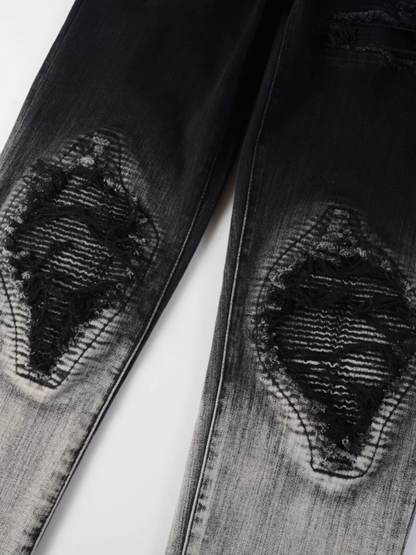Classic Black White Gradient Jeans
