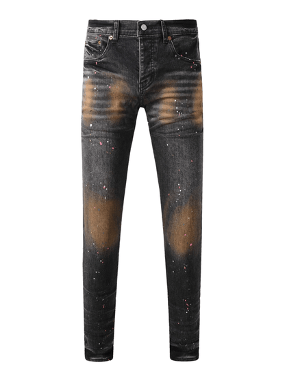 Black Washed Paint Splash Jeans