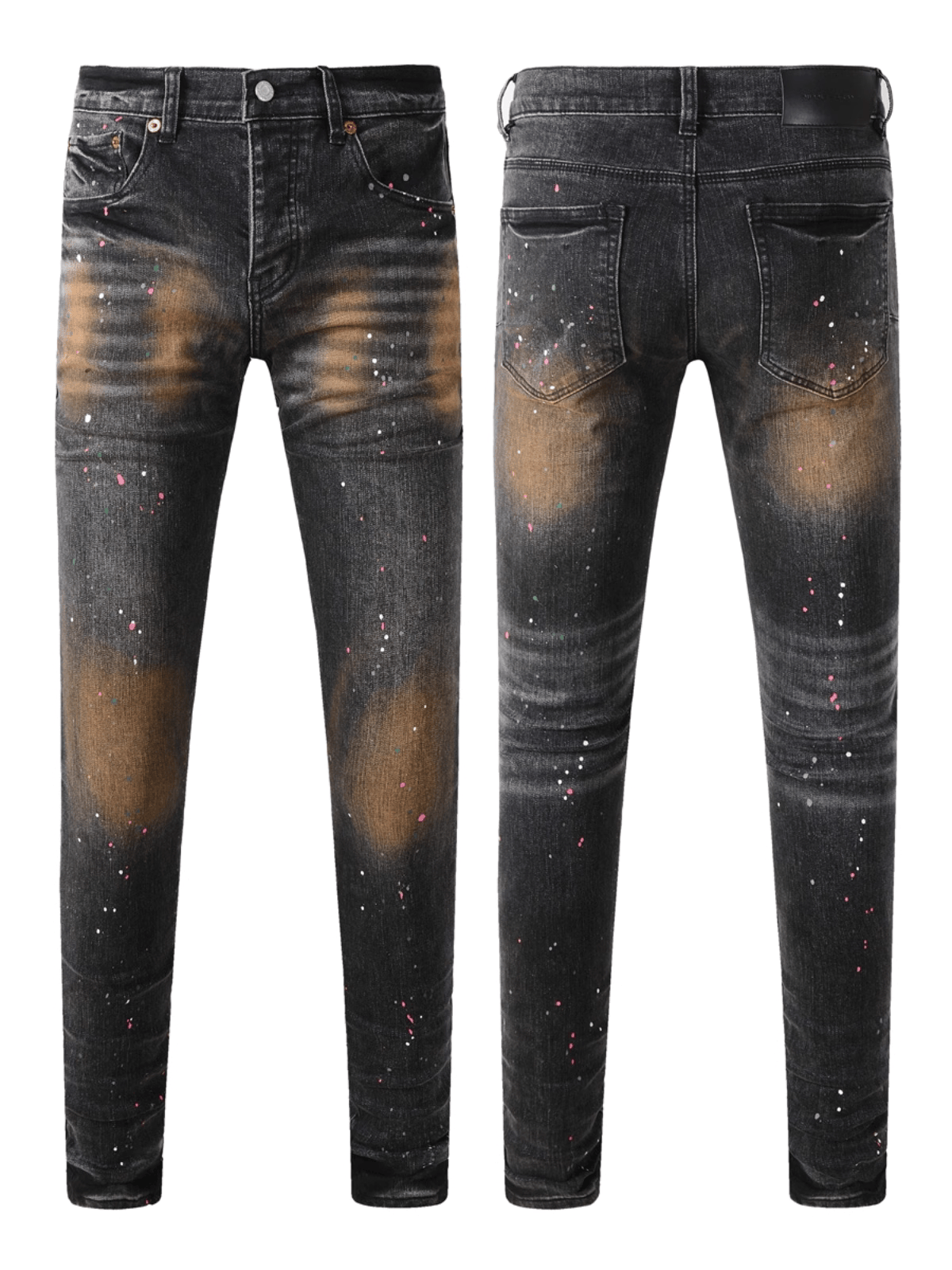 Black Washed Paint Splash Jeans