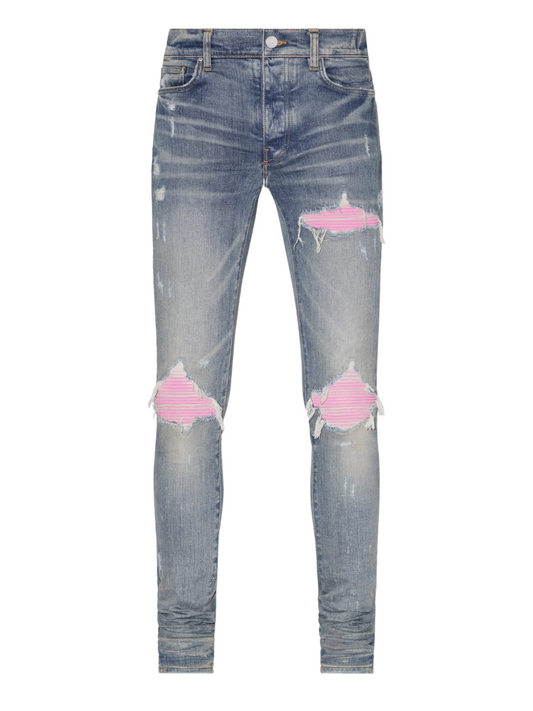 Denim Pink Patch Jeans