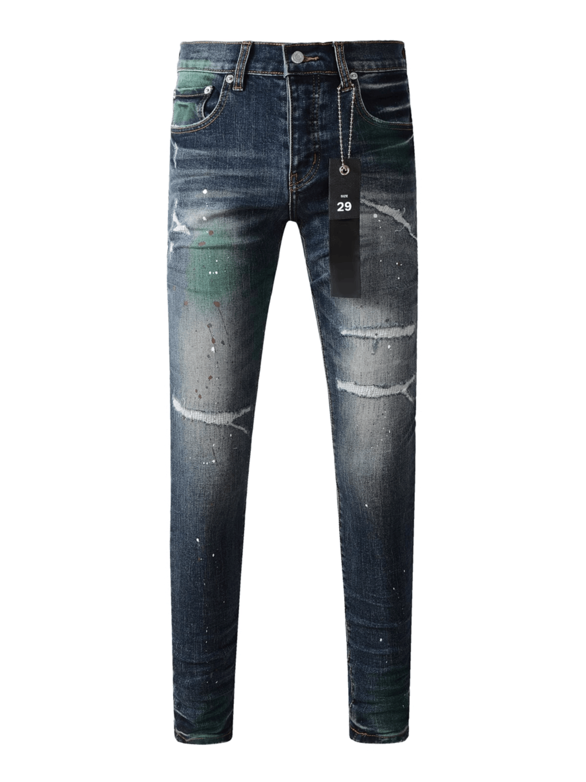 Dark Blue Classic Paint Jeans