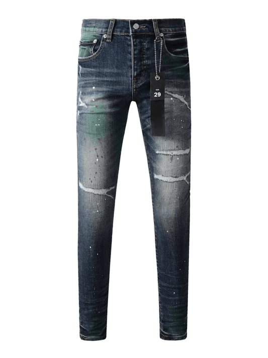 Dark Blue Classic Paint Jeans
