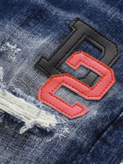 White Ripped Patch Jeans