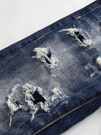White Ripped Patch Jeans