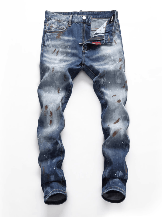 Washed Denim Ripped Jeans