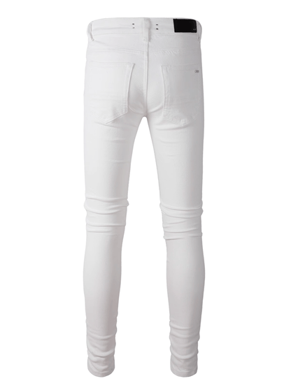 White Ripped Patch Jeans