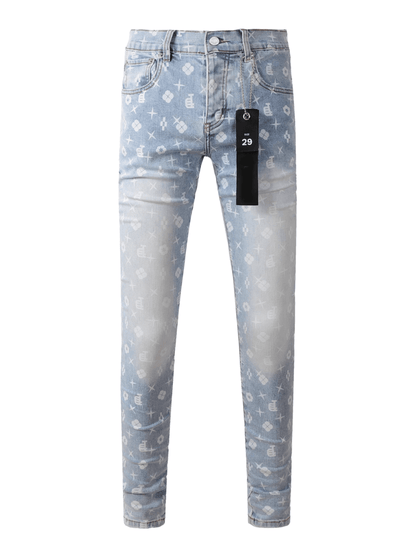 White Creative Paint Jeans
