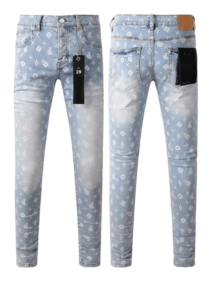 White Creative Paint Jeans