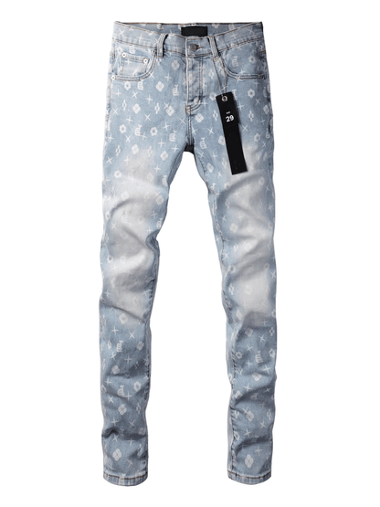 White Creative Paint Jeans