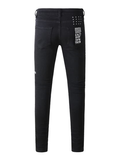 Black Writing Jeans