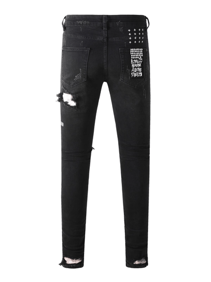 Charcoal Shred Patch Jeans