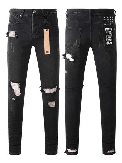 Charcoal Shred Patch Jeans